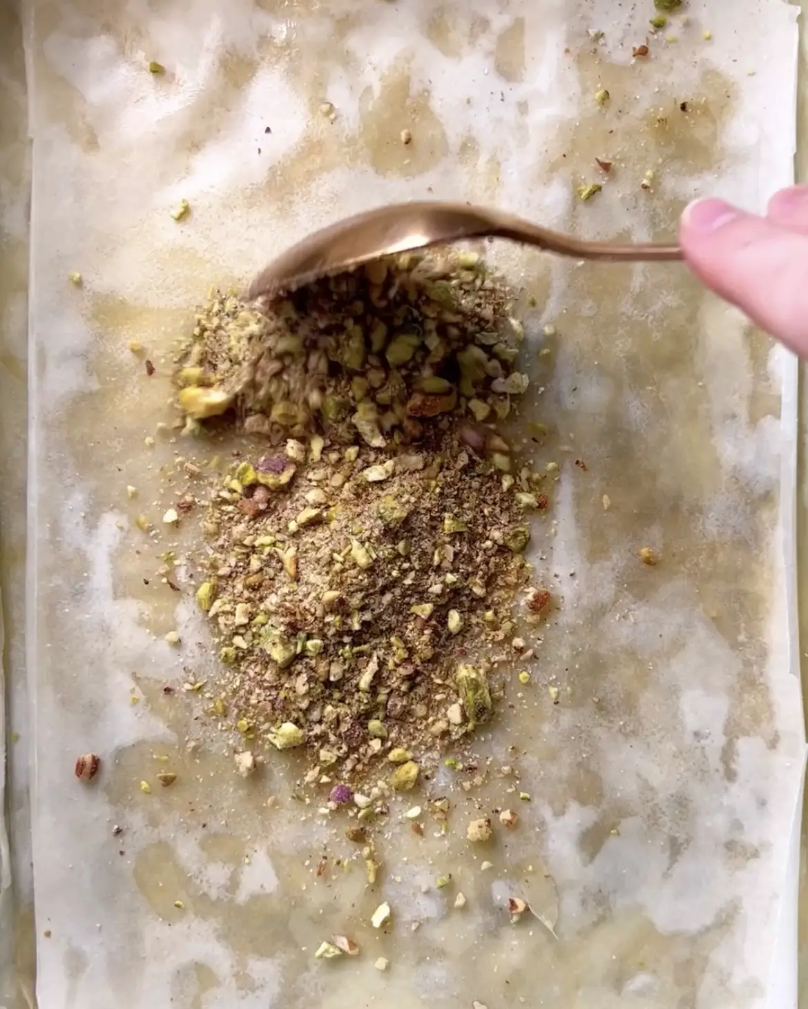 layer up the pistachio baklava