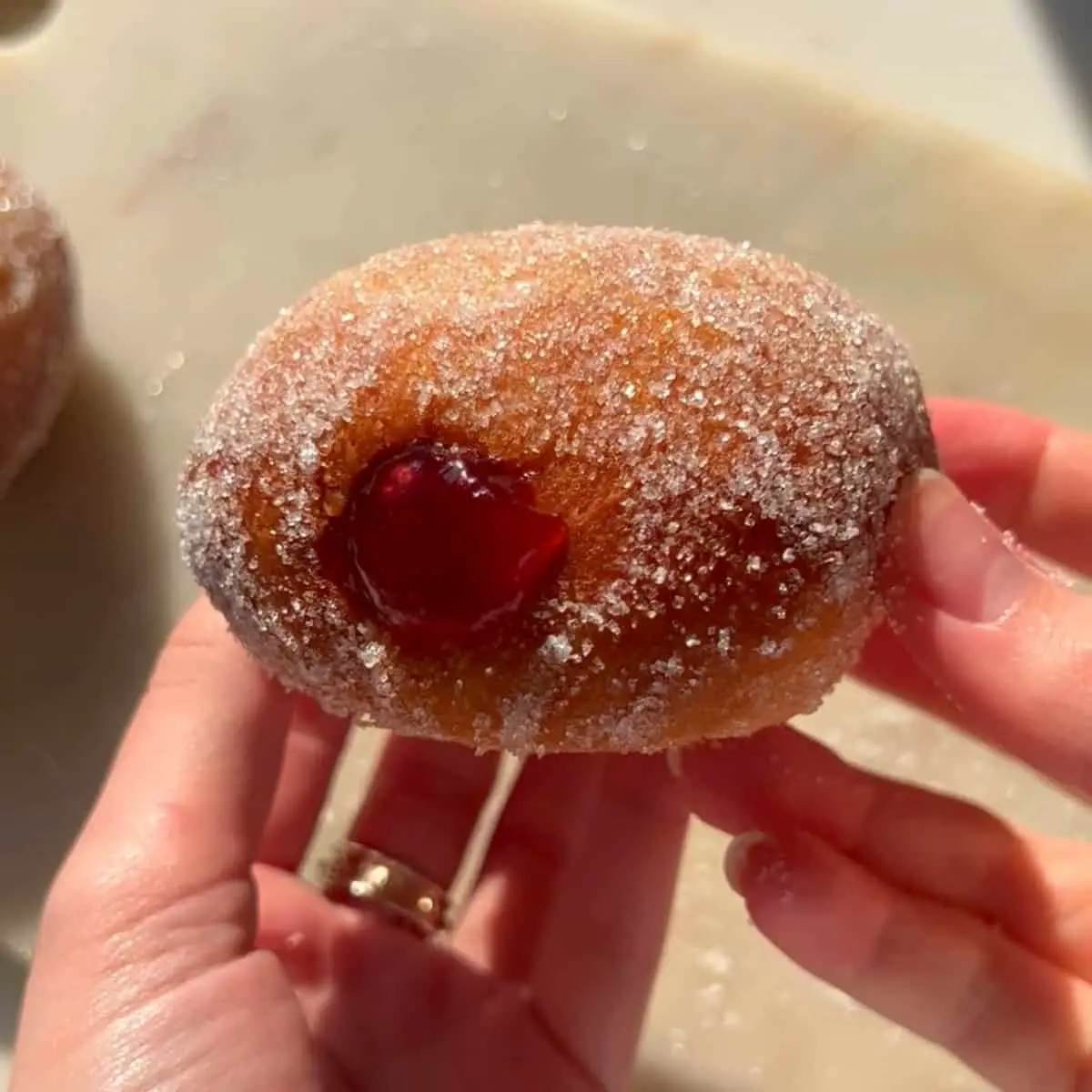 vegan raspberry doughnuts