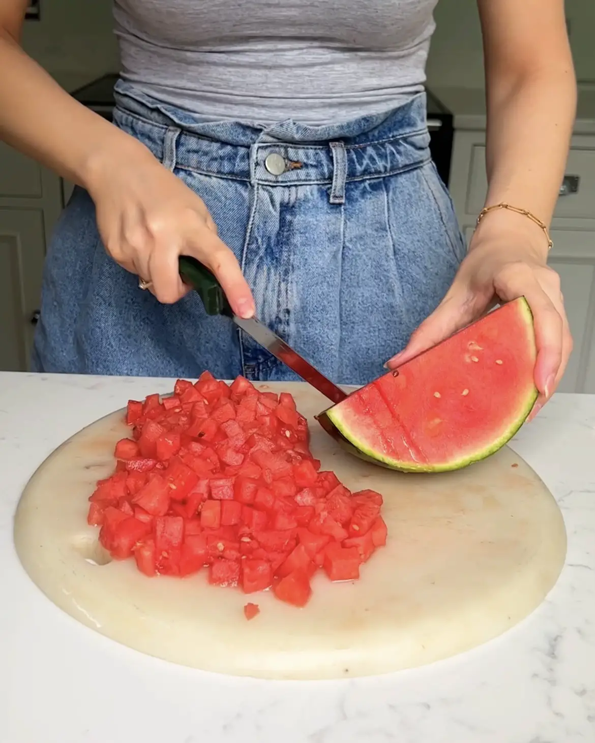 chop up watermelon